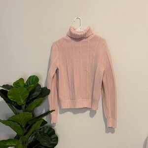 Talbots Soft Pink cotton blend Turtleneck Sweater